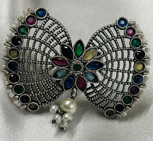 Vibrant Veils's Hand Crafted Silver Replica Wing like Ring
