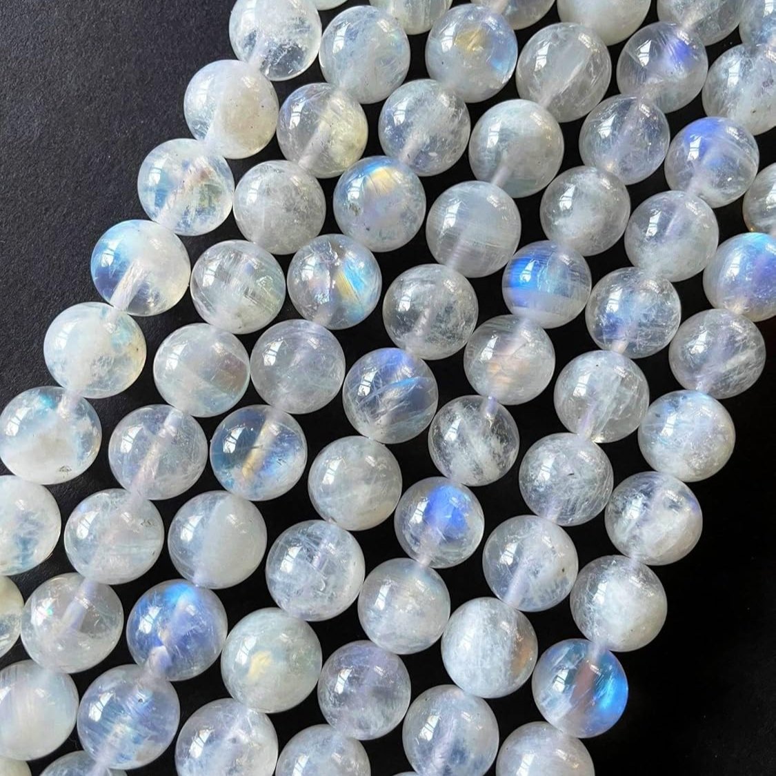 White Rainbow Gemstone Round Beads