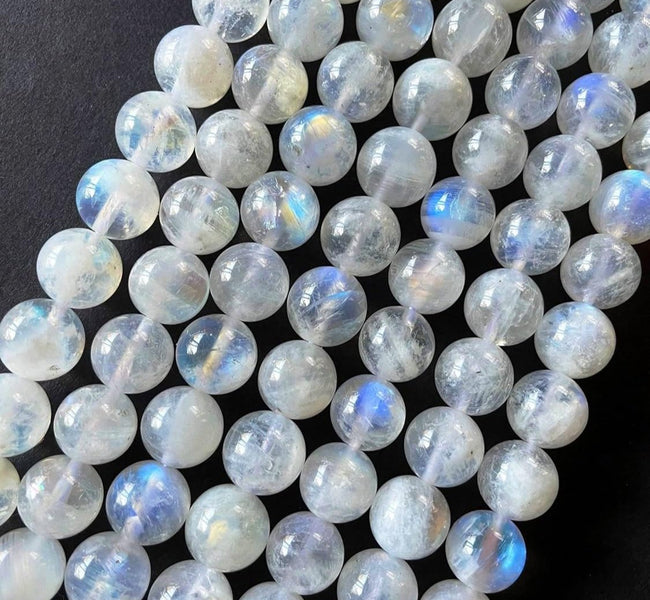 White Rainbow Gemstone Round Beads