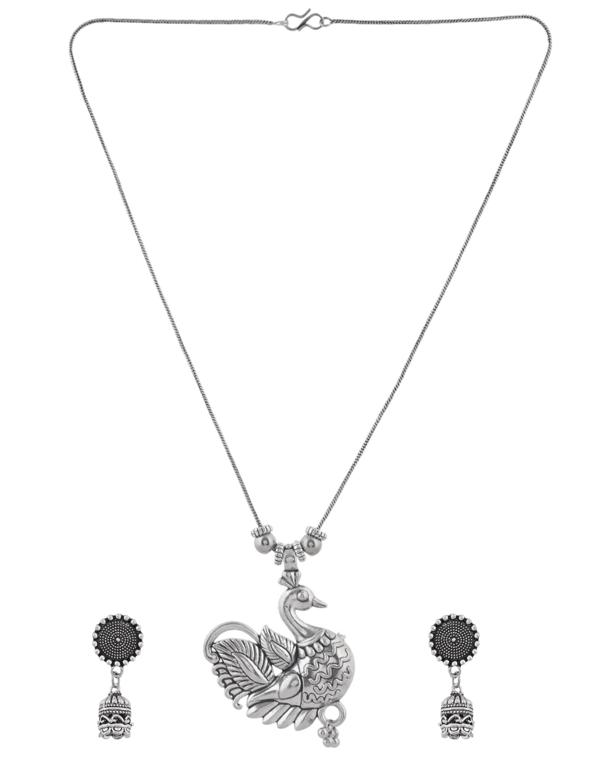 Vibrant Veils Bird Necklace | Best Silver Plated Chain Pendent