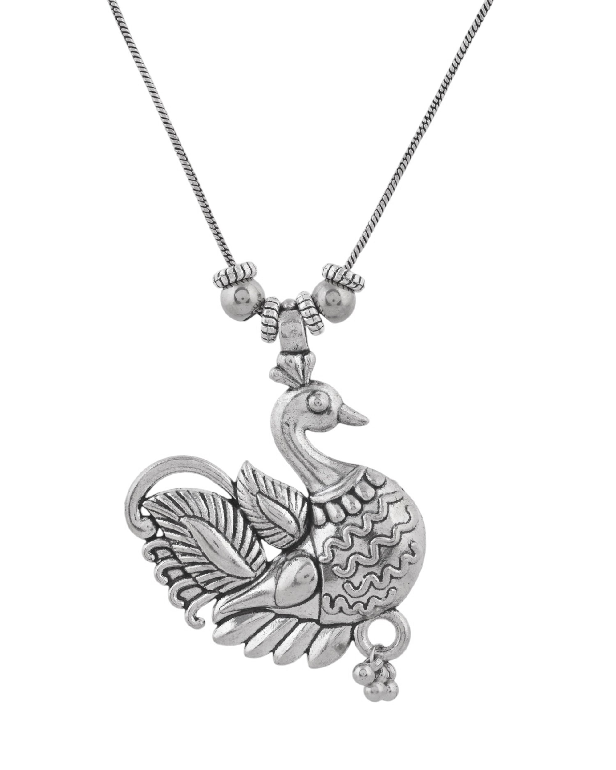 Vibrant Veils Bird Necklace | Best Silver Plated Chain Pendent