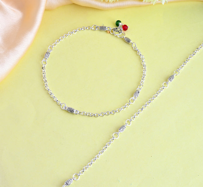 Vibrant Veils Silver Replica Mahi Heer Anklet