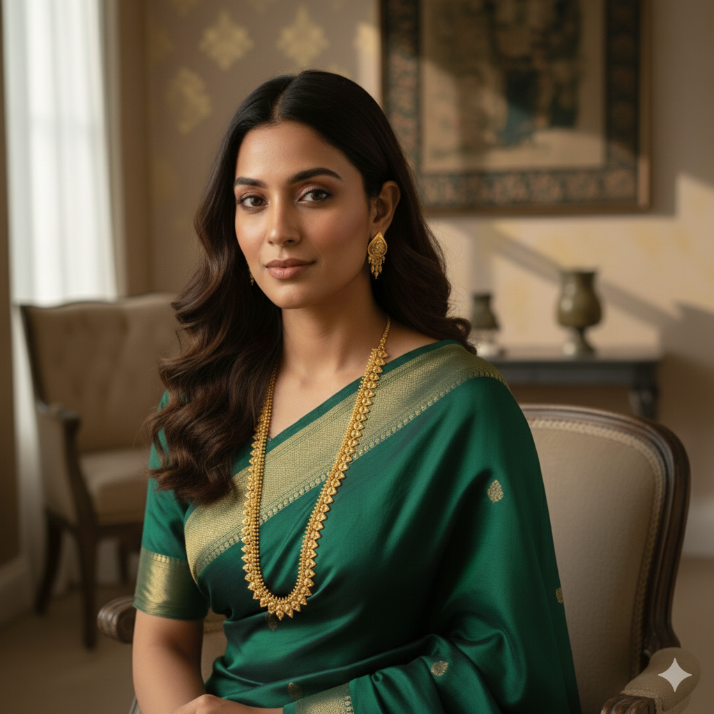 Vibrant Viels long Rani Haar – Grand Bridal Statement Necklace