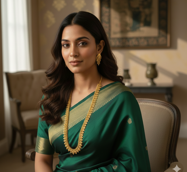 Vibrant Viels long Rani Haar – Grand Bridal Statement Necklace