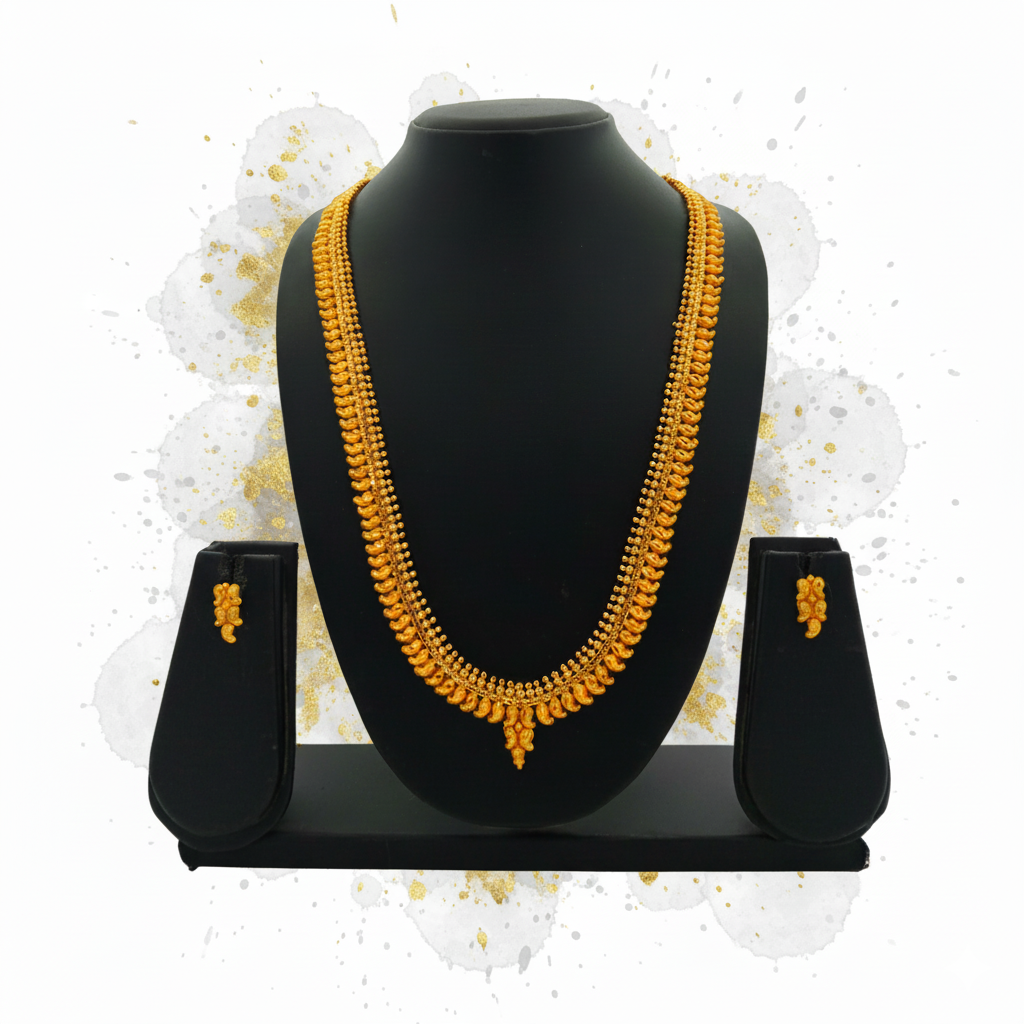 Vibrant Viels long Rani Haar – Grand Bridal Statement Necklace