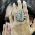 Vibrant Veils Hand Crafted Round Shaped artistic Ring