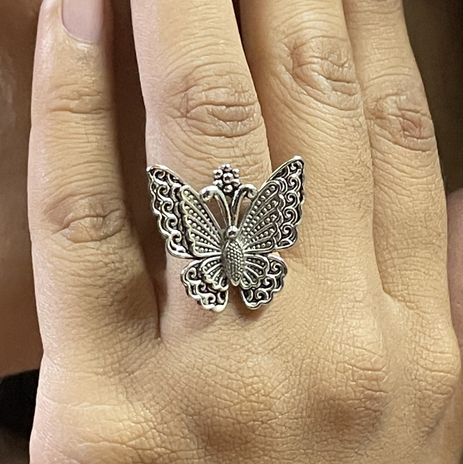 Vibrant Veils Butterfly Design Rings