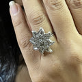 VIBRANT VEILS FLORAL INSPIRED SILVER REPLICA RING