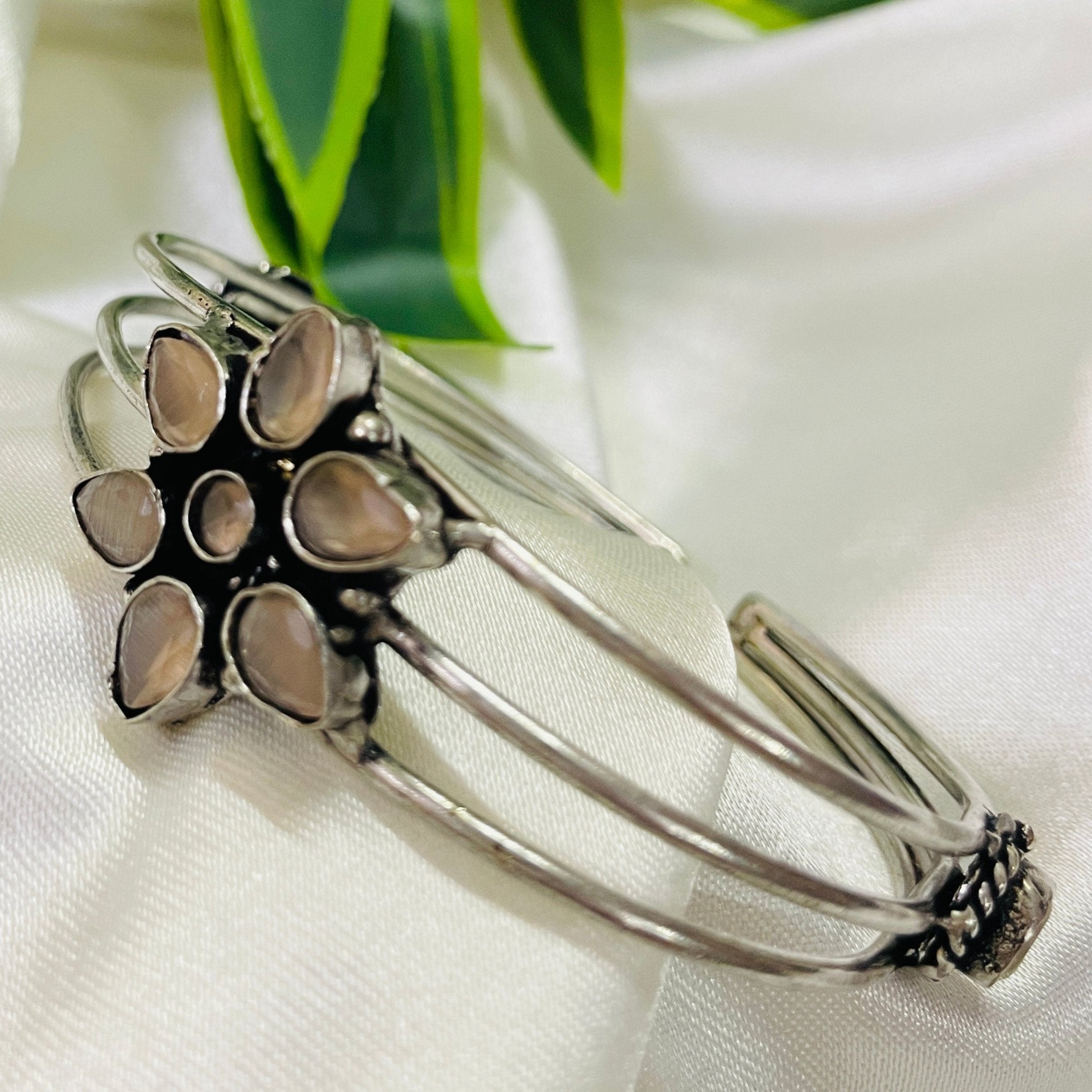 Vibrant Veils Oxidised Silver Replica Hand Crafted Bracelets