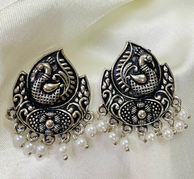 Vibrant Veils Peacock Design Jhumkas