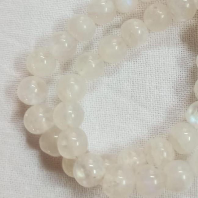 White Rainbow Gemstone Round Beads