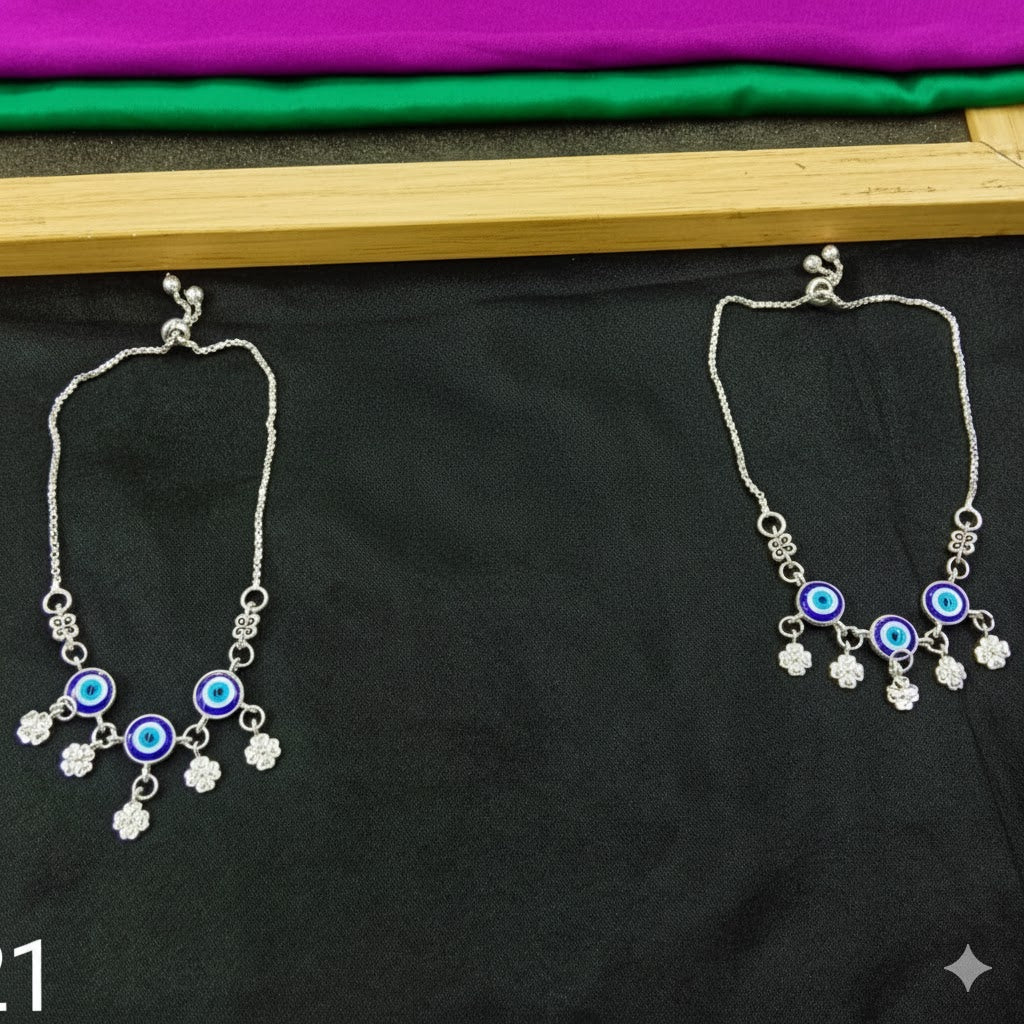 VIBRANT VEILS Blue Evil Eye Protection Anklets