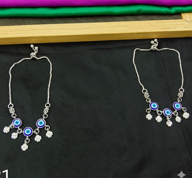 VIBRANT VEILS Blue Evil Eye Protection Anklets