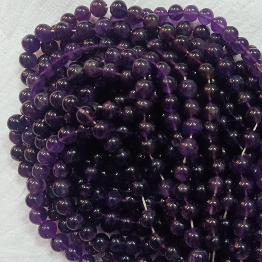 Amethyst Stone Round Beads  ( 6, 7, 8, 9, 10 mm)