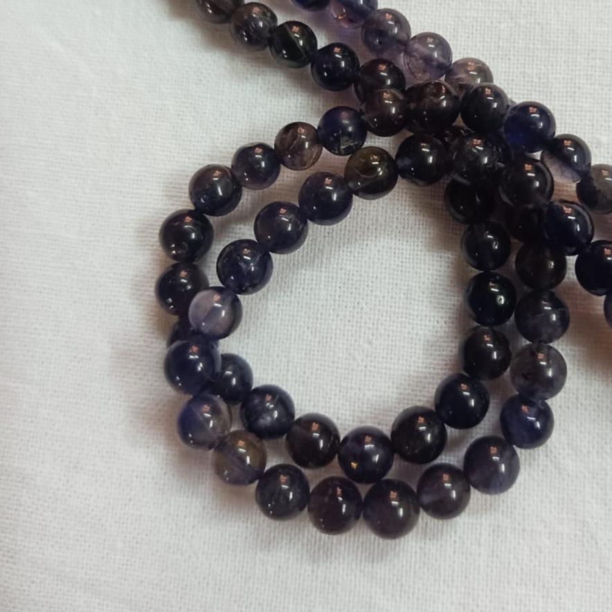 Iolite Gemstone Round Beads