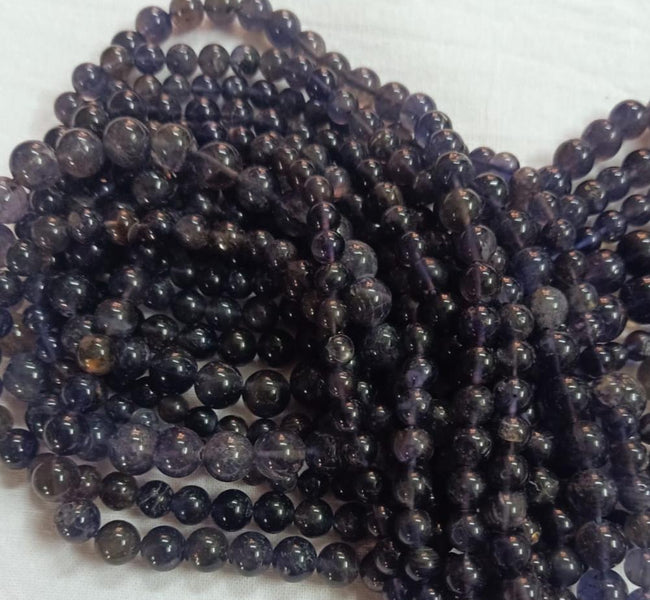 Iolite Gemstone Round Beads