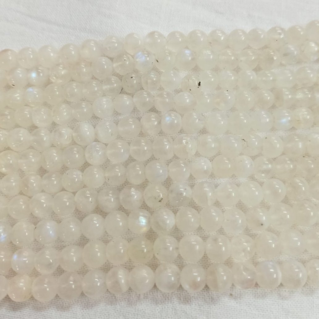 White Rainbow Gemstone Round Beads