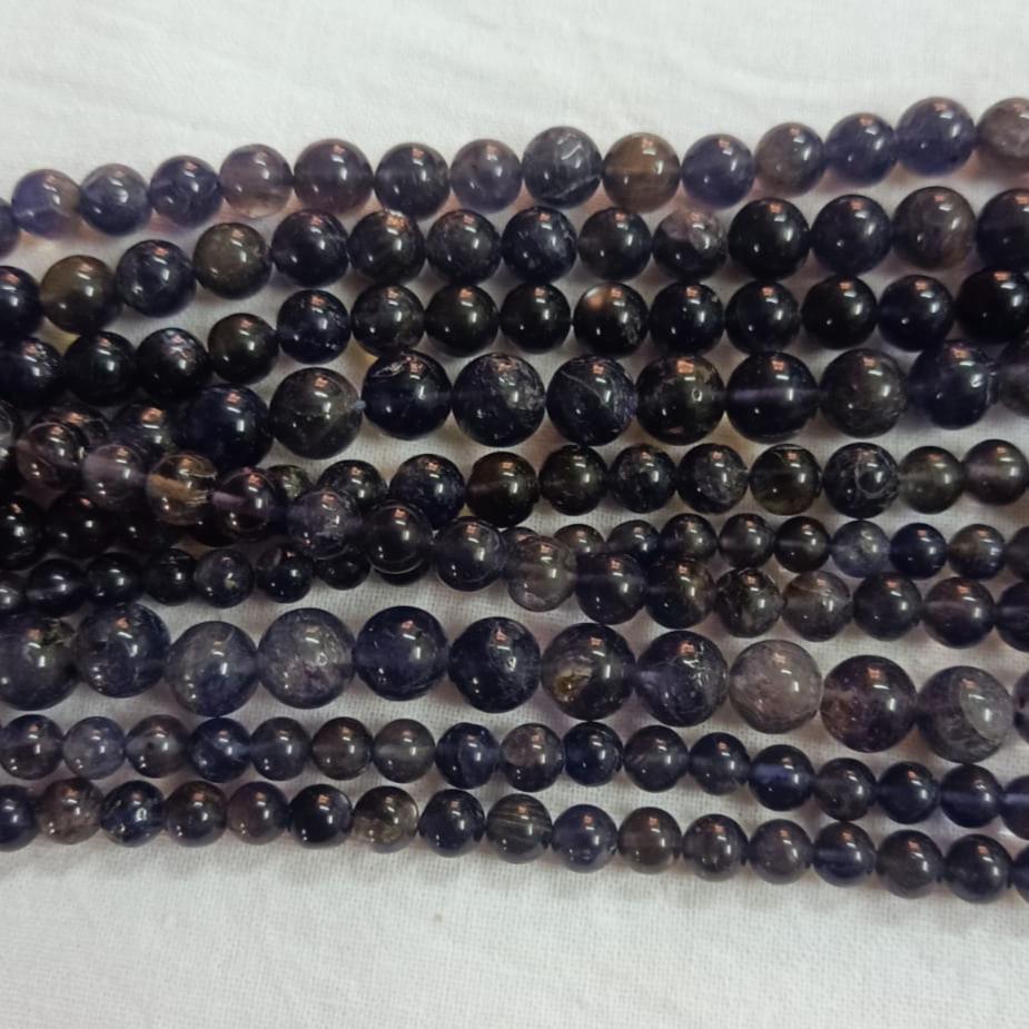 Iolite Gemstone Round Beads