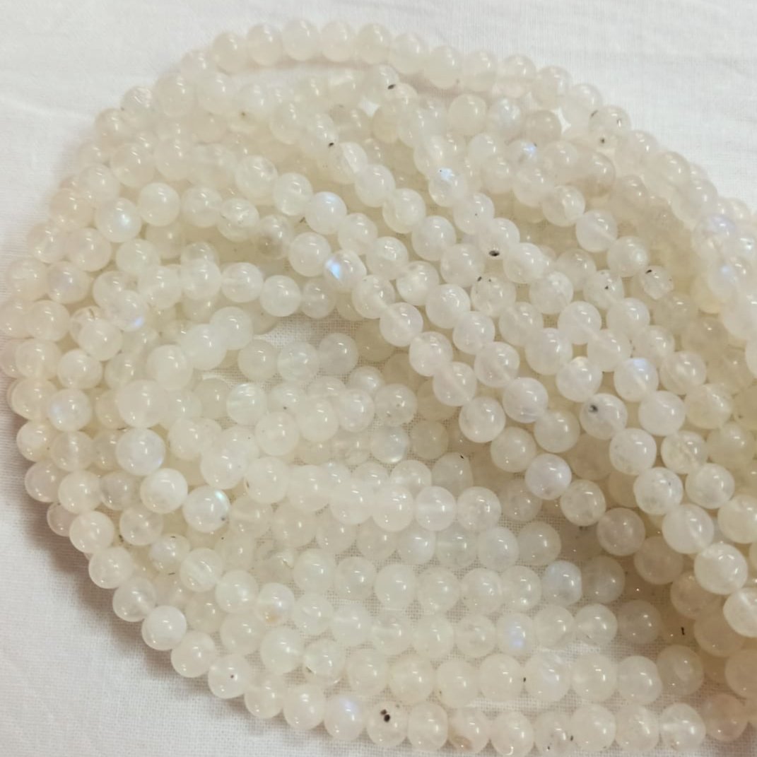 White Rainbow Gemstone Round Beads