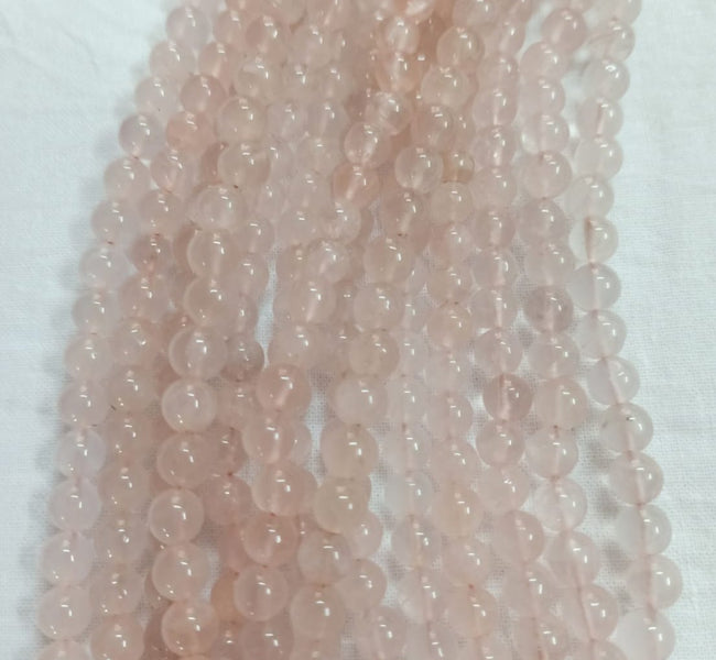 Rose Quartz Gemstone Round Beads (6mm to 10mm)