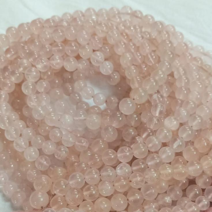 Rose Quartz Gemstone Round Beads (6mm to 10mm)