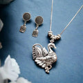 Vibrant Veils Bird Necklace | Best Silver Plated Chain Pendent