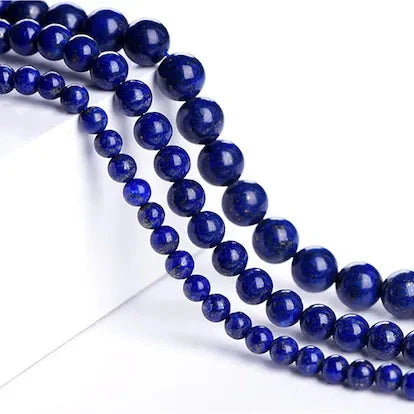 Vibrant Veils Lapis Lazuli Round Beads