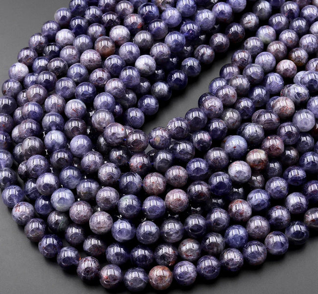 Iolite Gemstone Round Beads