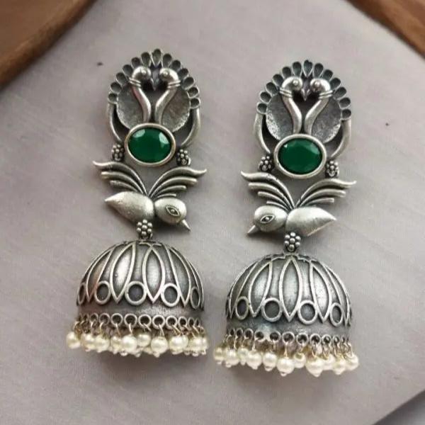 Fashion-forward Best Oxidised Replica Bird Jhumka Earrings - VibrantVeils VibrantVeils