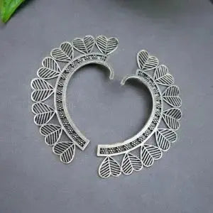 Antique Silver Earcuff | Heart Shape Ear Cuff | Best Silver Replica Earrings - VibrantVeils Vibrant Veils Inc