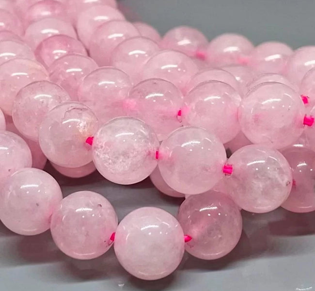 Rose Quartz Gemstone Round Beads (6mm to 10mm)